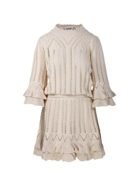 Norma ruffled knitted mini dress