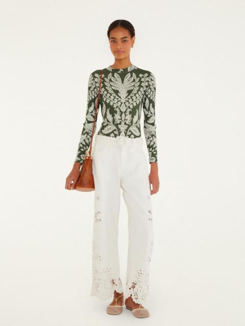 Dark Green Miranda Long Sleeve Bodysuit