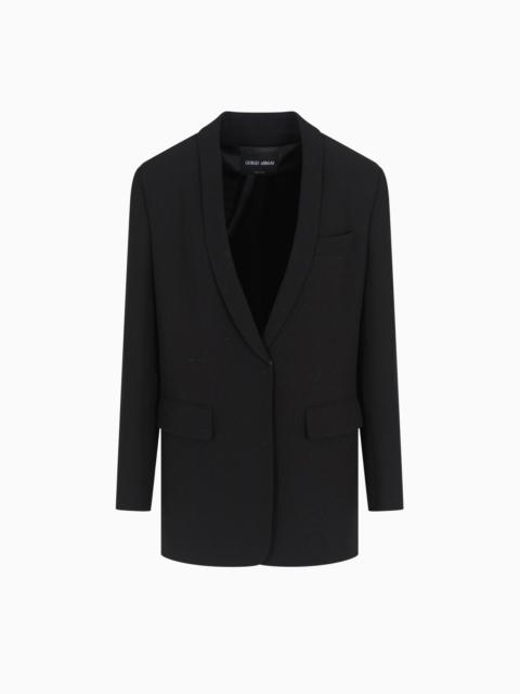 GLITTER SILK-CADY SINGLE-BREASTED JACKET