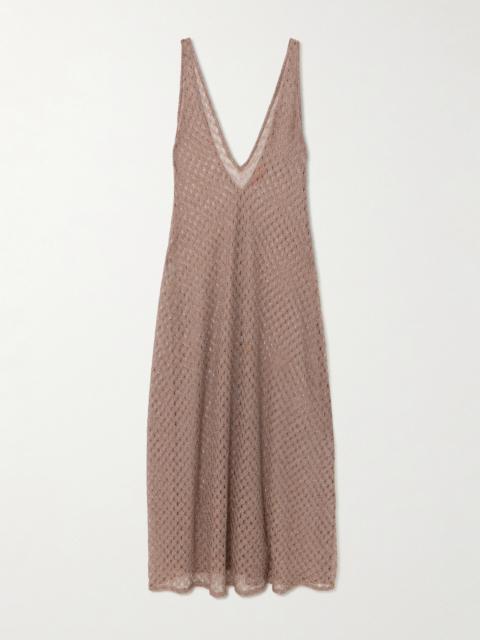 Metallic Crochet-knit Coverup