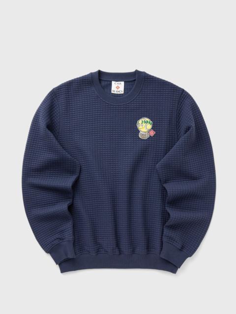 NAVY GRID SWEATSHIRT