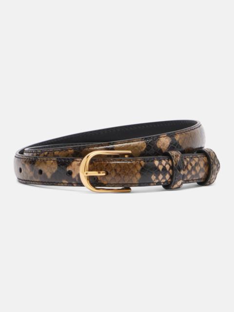 Jane snake-effect leather belt