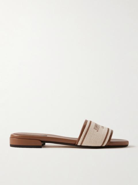 Joa Canvas And Leather Slides
