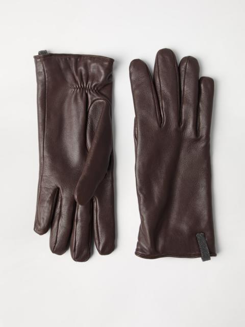 Nappa leather gloves with monili