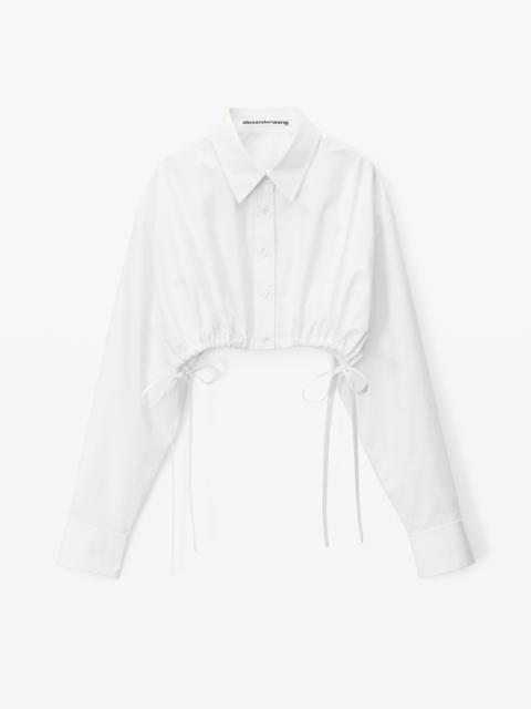 CROPPED BUTTON DOWN IN COMPACT COTTON