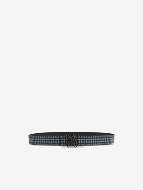 monogram-pattern leather belt