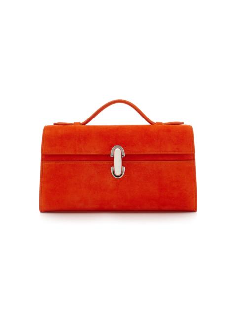 The Slim Symmetry Suede Pochette orange