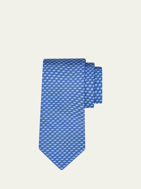 Men's Graduation Cap Micro-Print Tie