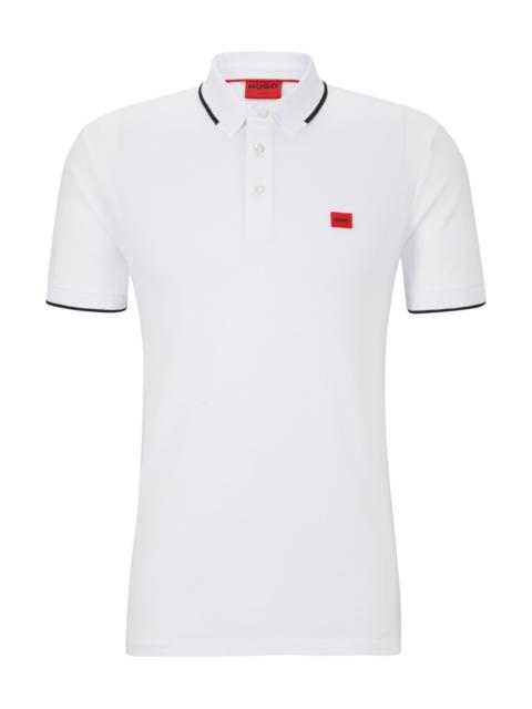 SLIM-FIT POLO SHIRT WITH RED LOGO LABEL