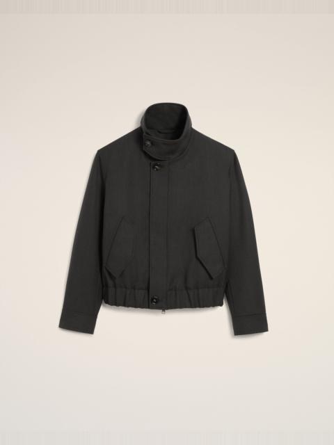 BLACK WOOL HARRINGTON JACKET