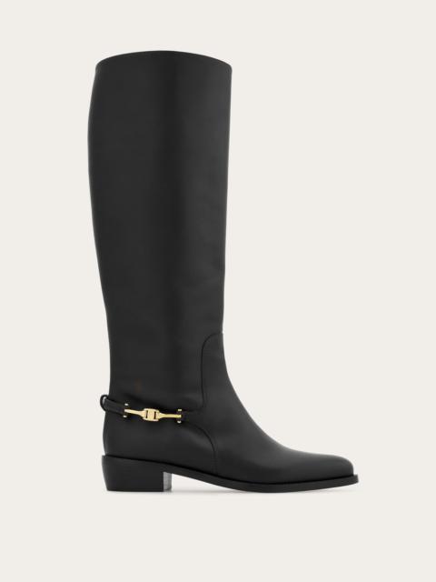 F buckle knee boot