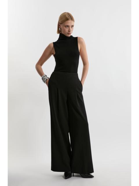 Compact Stretch Essential Wide Leg Tailored Trouser