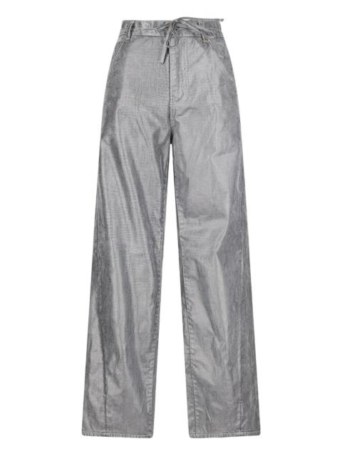 drawstring straight-leg jeans