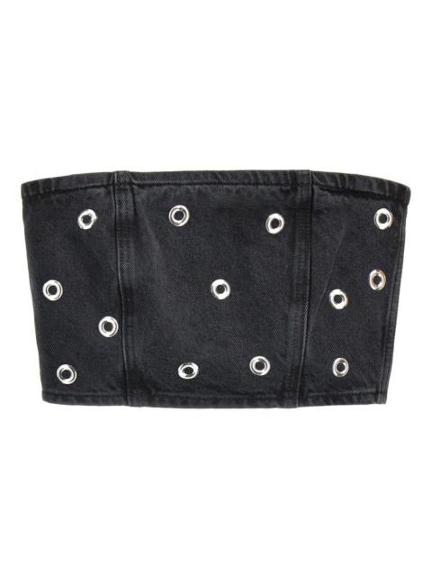 studded denim top