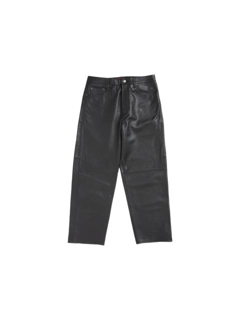 Leather Baggy 5-Pocket Jean Black