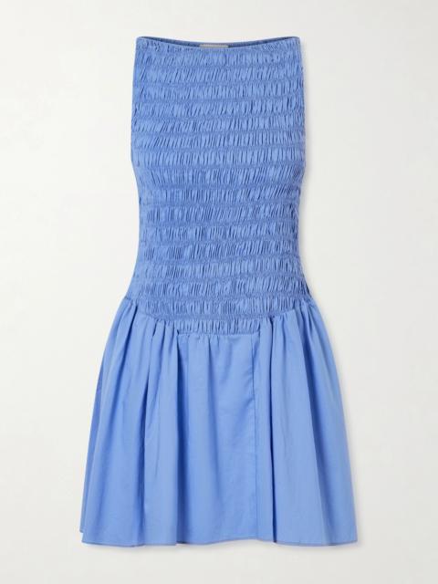 Martina Shirred Cotton Mini Dress