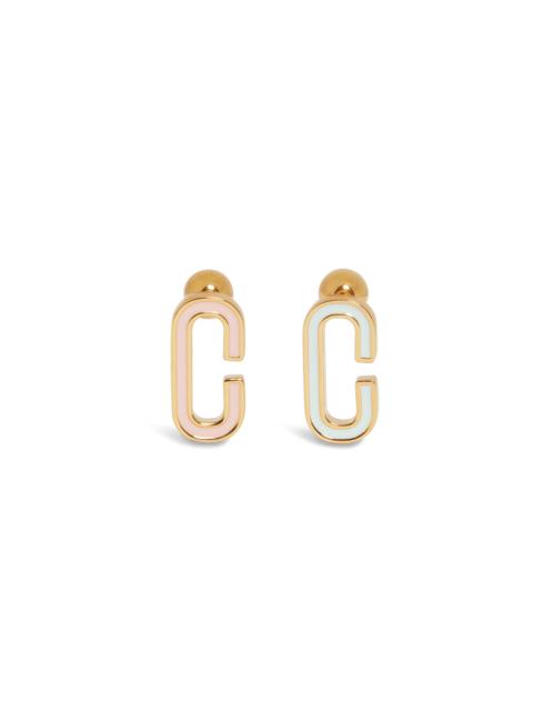 Enamel C Link Ear Studs