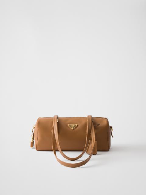 Medium leather top-handle bag with padlock