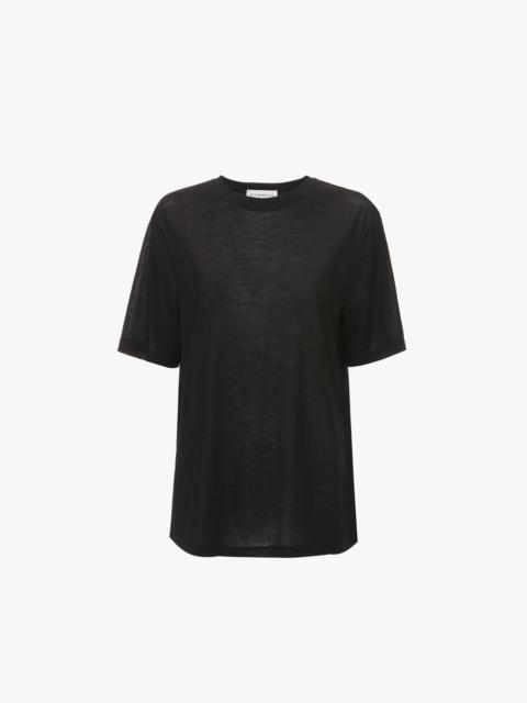 Classic Cotton Crepe T-Shirt In Black