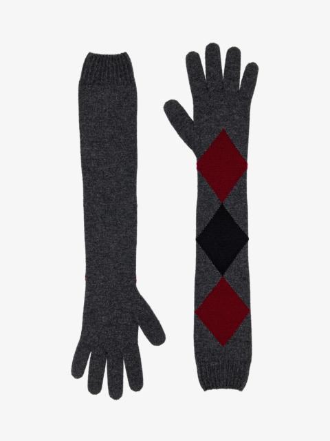 Vivian Gloves in Argyle Cashmere Knit