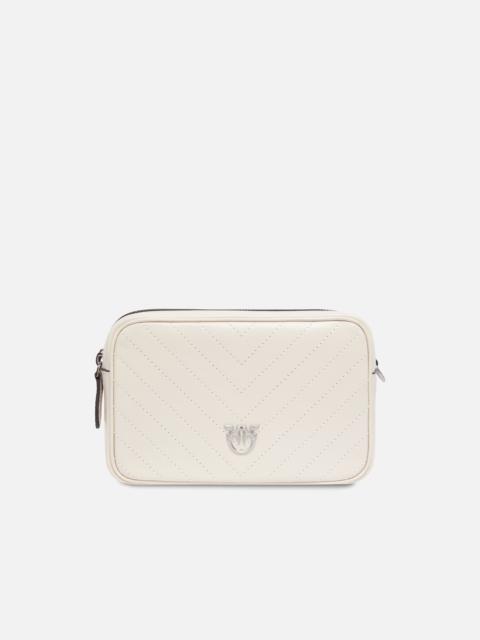 MEDIUM CHEVRON LEATHER CAMERA BAG WITH STRAP