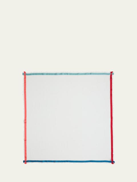 Soffio Rain Cashmere/Silk Scarf, White