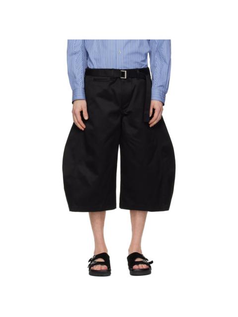 Black Cotton Chino Trousers