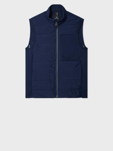 Navy Quilted Mixed Media Gilet