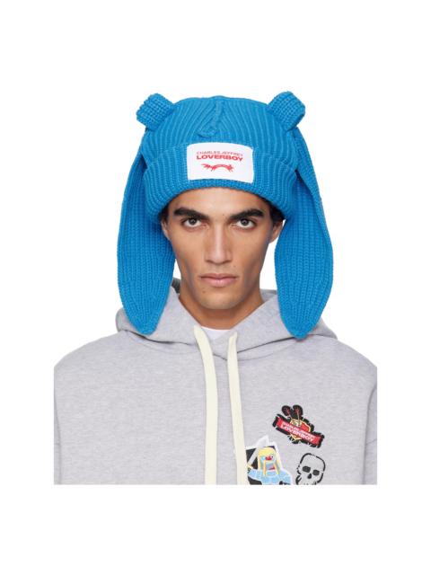 Blue Chunky Rabbit Beanie