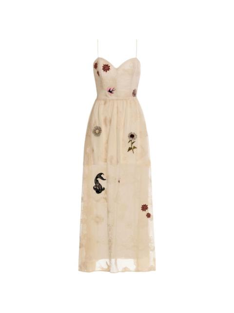 ARIADNA MATCHES  embroidered maxi dress