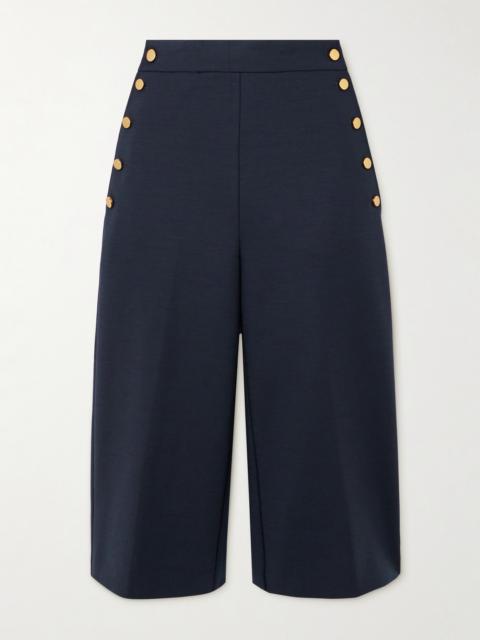 Valdez Button-embellished Wool-blend Shorts