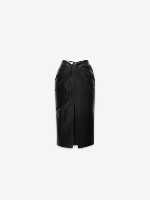 twist pencil skirt in lambskin