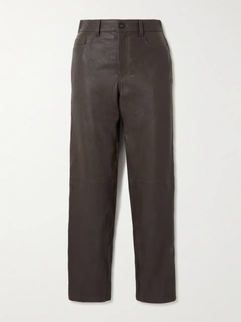 Straight-leg Leather Pants
