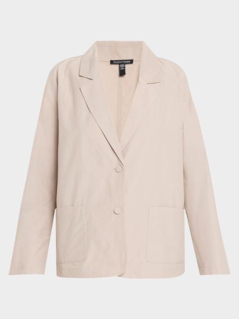 Single-Breasted Cotton Nylon Blazer