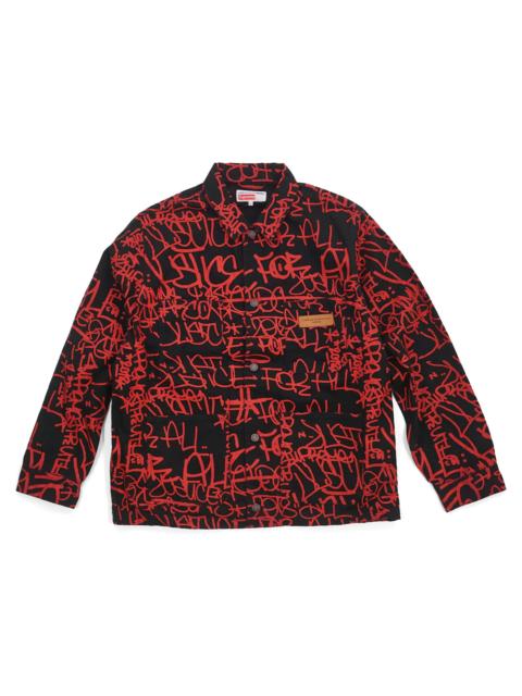 Supreme Comme des Garcons SHIRT Printed Canvas Chore Coat Black