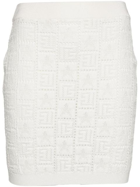 pointelle-knit monogram miniskirt