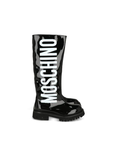 logo-lettering rain boots