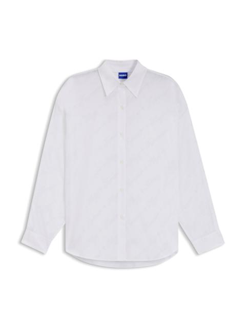 OVERSIZED-FIT SHIRT WITH LOGO BURNOUT PRINT