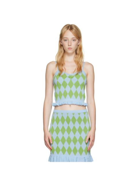 Blue Argyle Tank Top