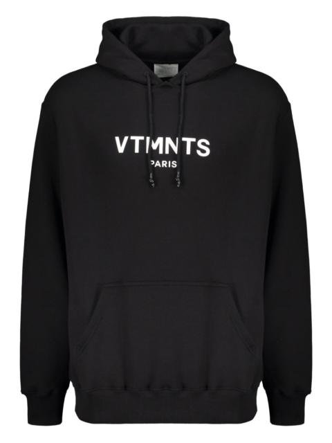 logo-print ribbed-cuff hoodie