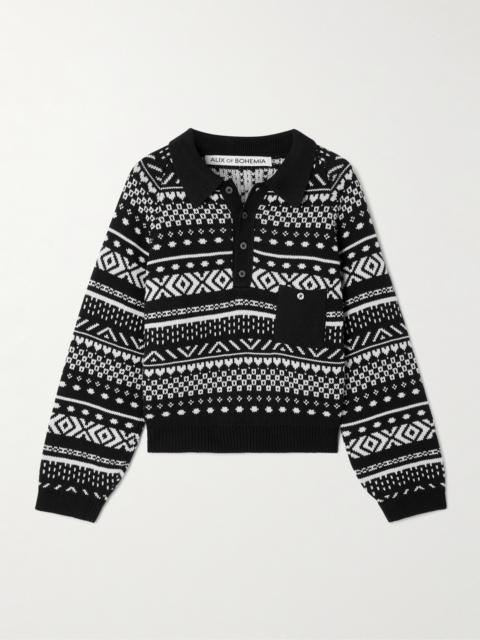 Liza Fair Isle Cotton Polo Sweater