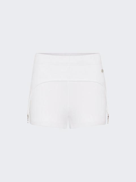 Ribbed Mini Short With Lingerie Garter White