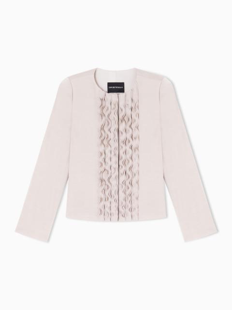 WASHED TWILL JACKET WITH FITTED SIDES