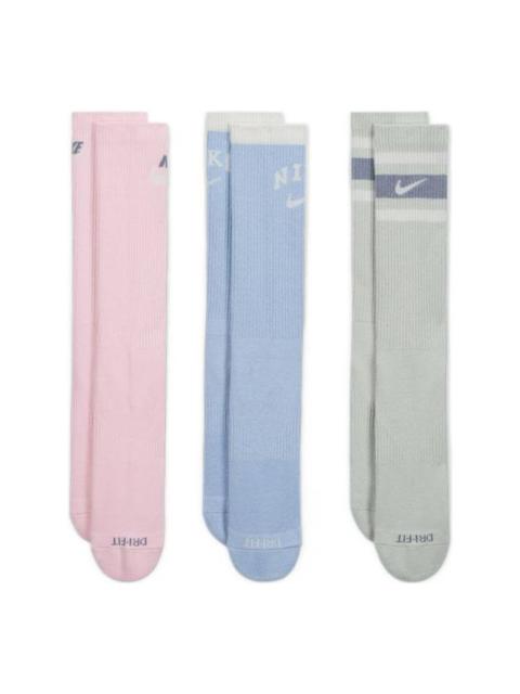 Nike Everyday Plus Cushioned Crew Kit 3 Pares 'Pink Blue Green' DX7665-902