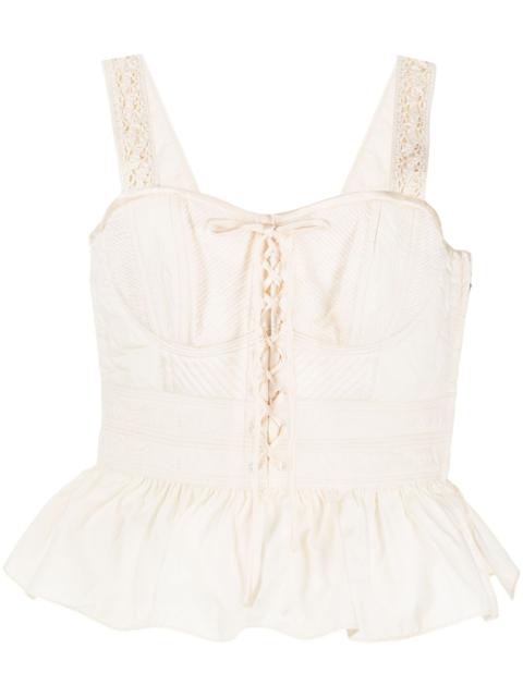 peplum-hem cotton blouse