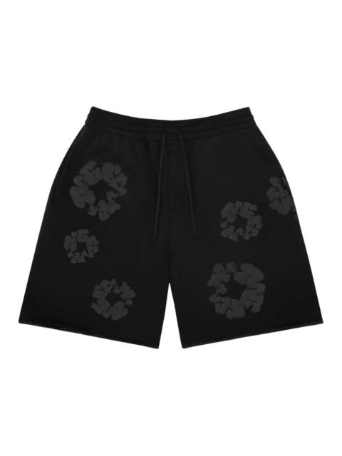 Denim Tears Faded Mono Cotton Wreath Sweatshorts Black