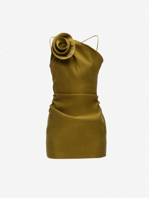Rose one-shoulder mini dress in green