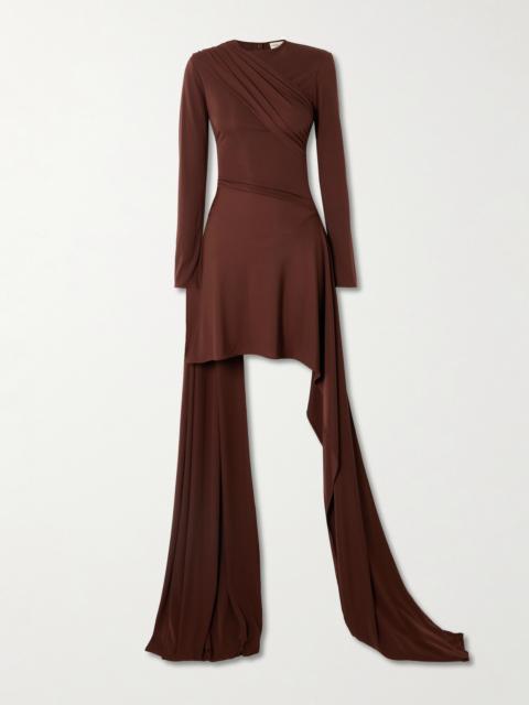 Venus Asymmetric Draped Gathered Jersey Dress