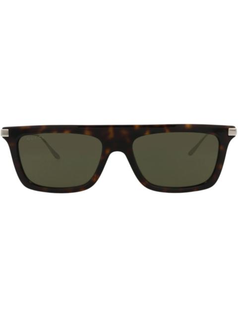 Gucci Square-Frame Recycled Acetate Sunglasses Havana/Silver/Green (GG1437S-30014438-002)