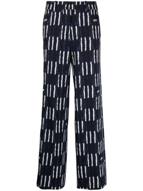 Shibori graphic-print wide-leg trousers